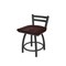 Holland Bar Stool Co 18" Low Back Swivel Vanity Stool, Pewter Finish, Dark Cherry Maple Seat 41118PWDCMpl - alternate 1